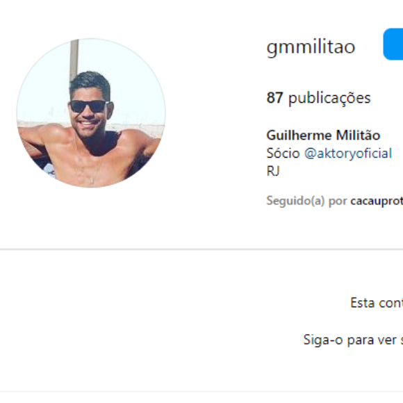 Marido de Viviane Araujo mantém a conta trancada no Instagram, com apenas 1,8 mil seguidores