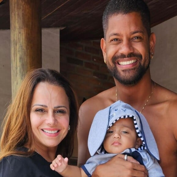 Viviane Araujo e Guilherme Militão são pais do pequeno Joaquim, de 7 meses
