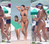 Fotos: de biquíni preto PP, Deborah Secco valoriza corpo bronzeado em look fio-dental com marido e filha na praia