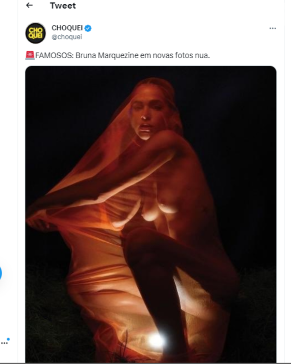 Bruna Marquezine nua: foto de 2021 foi resgatada pelo perfil Choquei