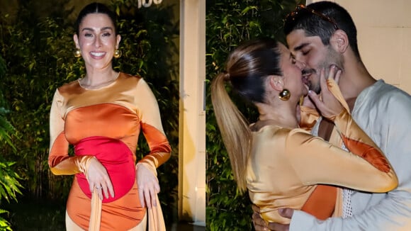 Aniversário de Fê Paes Leme: apresentadora elege look fashionista para festa com famosos e troca beijos com noivo em evento