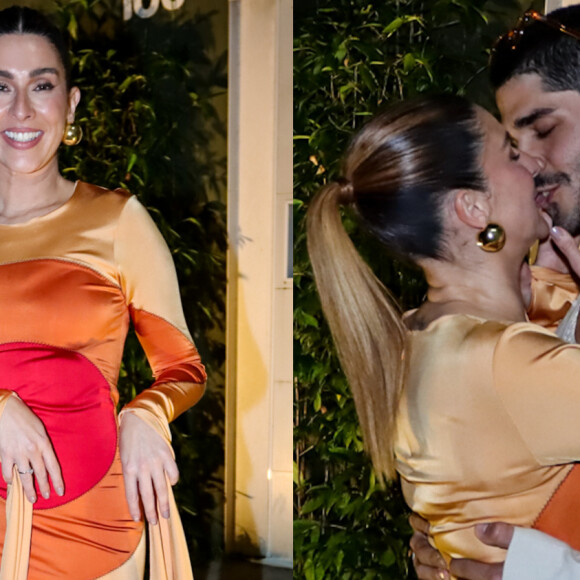 Fernanda Paes Leme trocou beijos com noivo, Victor Sampaio, em festa de 40 anos