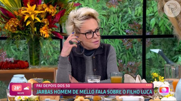Ana Maria Braga fica feliz com a ida de Claudia Raia e Jarbas Homem de Melo ao seu programa.