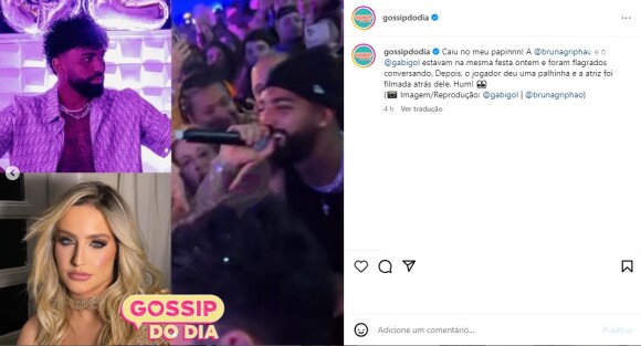 Gabigol e Bruna Griphao foram vistos conversando ao pé do ouvido em festa no fim de semana