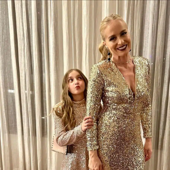 Angelica e a filha, Eva: brilho é uma das grandes paixões da pequena de 10 anos