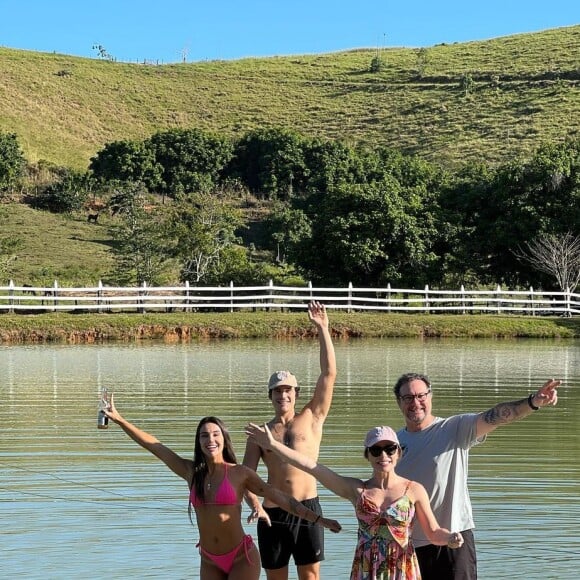 Luiza Caldi levou o namorado Nicolas Prates e a família para uma propriedade 'calma' para celebrar seu aniversário.