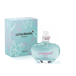 Perfume Fantasy, da linha da Larissa Manoela para a Jequiti, é um Floral Feminino com notas de topo de Chocolate Branco, Framboesa e Mandarina