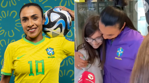 Menina que viralizou por não conseguir encontrar jogadoras da Seleção Brasileira conhece Marta