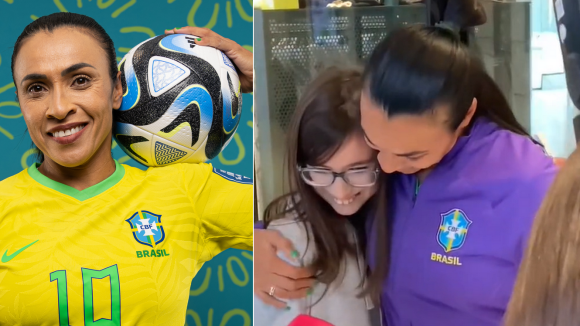 A emocionante surpresa de Marta para essa minitorcedora do Brasil atualizou as definições de fofura!