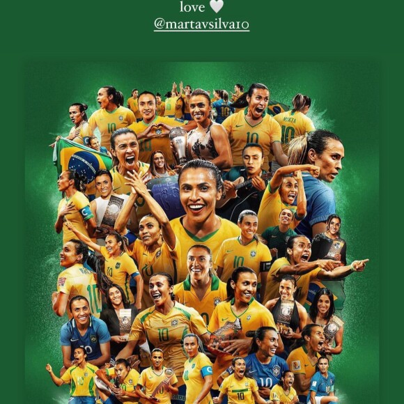 Carrie Lawrence compartilhou um Story feito pela FIFA sobre Marta