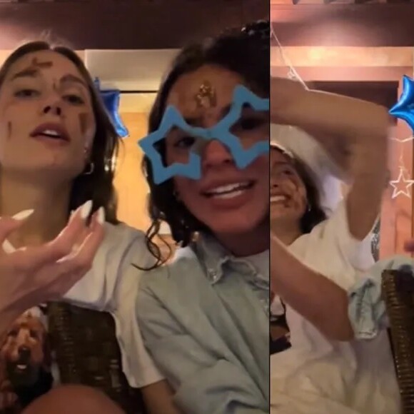 Bruna Marquezine e Sasha fizeram uma guerra de chocolate no aniversário da modelo