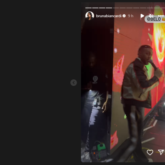 Bruna Biancardi foi para o show de Belo e acompanhou tudo bem de perto.