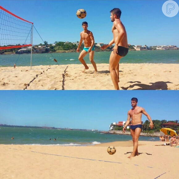 'BBB15': Rafael adora praia e posta fotos praticando futevôlei