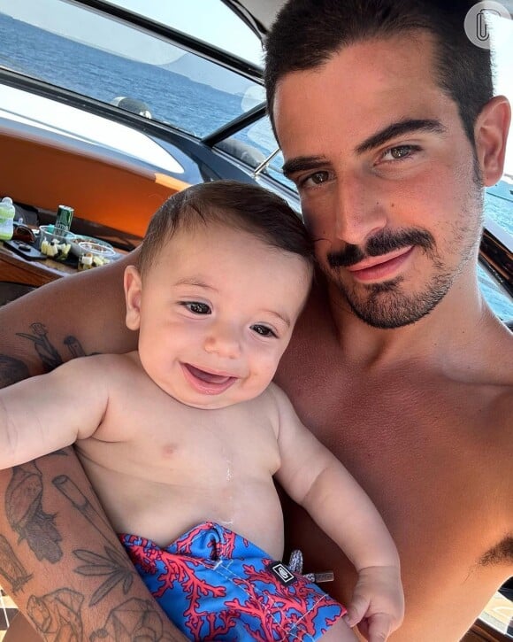 Luca não tem nem um ano de vida e já é um xodó com Enzo Celulari