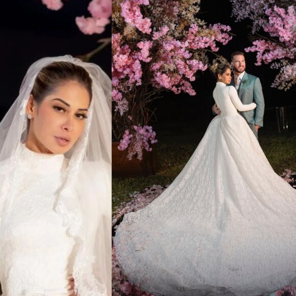 Vestido de noiva de Maíra Cardi foi uma aposta da influenciadora no tradicional