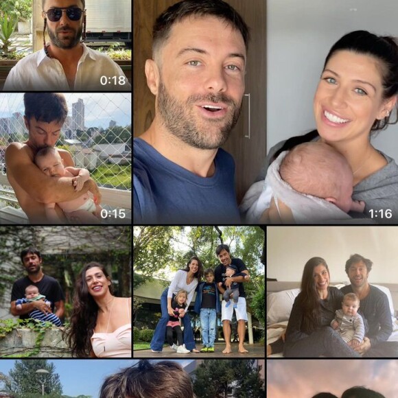 A mulher de Kayky Brito divulgou em sua rede social várias fotos com o ator e os filhos