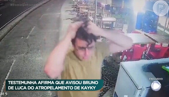 Bruno de Luca reagiu com desespero ao atropelamento de Kayky Brito, com quem estava em um quiosque