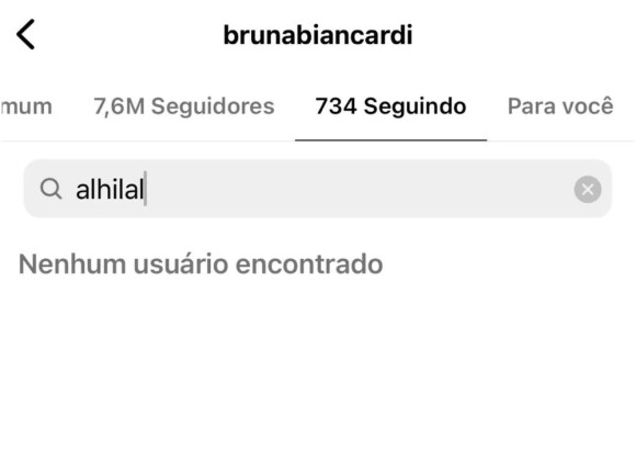 Bruna Biancardi deixou de seguir o time de Neymar nas redes sociais