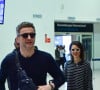 Sandy e Lucas Lima são vistos ao lado da equipe desembarcando em aeroporto de São Paulo após viagem para a Europa