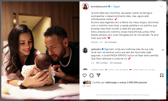 Após gravidez marcada por traições e parto sem a presença do pai, Neymar, Bruna Biancardi reposta texto sobre força interior e sugere indireta para namorado