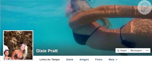 Dixie Pratt agora tem como imagem de perfil no Facebook uma foto ao lado de Ivy, filha caçula de seu namorado, Romário