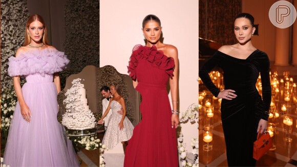 Vestido em tons pastel, cores vibrantes e até preto: o que famosas e convidadas usaram no casamento de Paula Aziz?