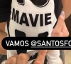 Mavie, filha de Neymar e Bruna Biancardi, aparece trajada com uma roupinha do Santos em foto publicada pelo jogador