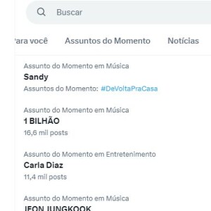 Após Junior lançar seu novo trabalho, o nome de Sandy ficou entre os assuntos mais comentados do X