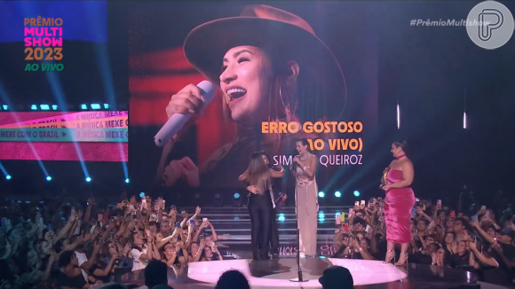 Simone Mendes vence como hit do ano no 'Prêmio Multishow 2023' por Erro Gostoso