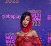 Brunna Gonçalves apostou em vestido vermelho com tranparência no  Prêmio Multishow de Música 2023