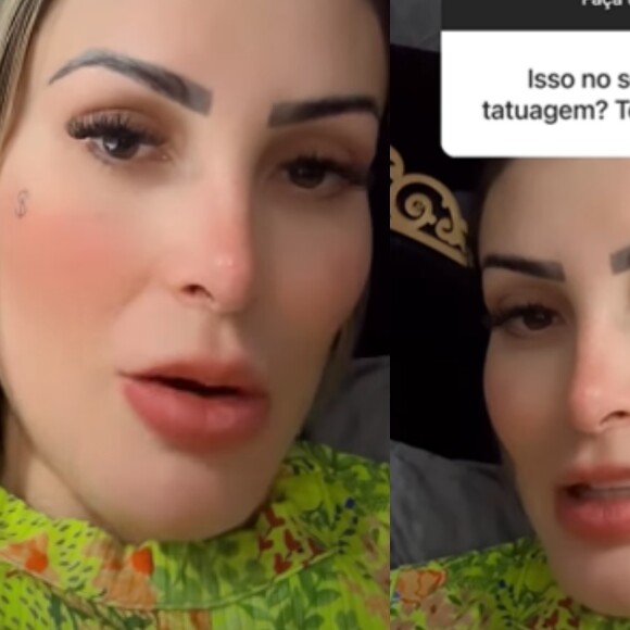 Andressa Urach explica o real motivo de ter feito uma tatuagem no rosto: 'Eu queria solucionar o problema'