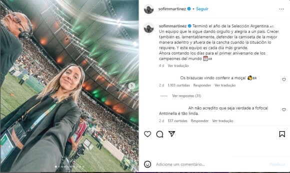 Sofía Martínez teve Instagram invadido por brasileiros atrás da fofoca com Messi