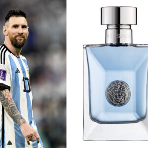 Perfume Versace Pour Homme é similar ao rótulo usado por Messi, da Chanel