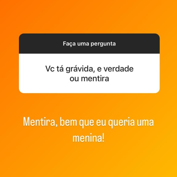 Andressa Urach negou que estivesse grávida, mas assumiu que quer uma menina