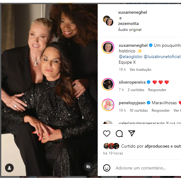 Xuxa se reúne com Zezé Motta e Luiza Brunet e dá declaração ousada sobre sexo