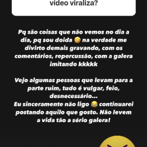 Gracyanne Barbosa responde na lata haters que falaram de seu vídeo que viralizou: 'Sinceramente não ligo'