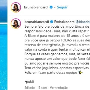 Blaze, empresa envolvida em investigações, tem Bruna Biancardi como embaixadora