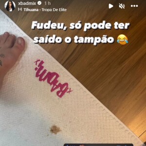 MC Mirella mostrou em sua rede social que o tampão saiu