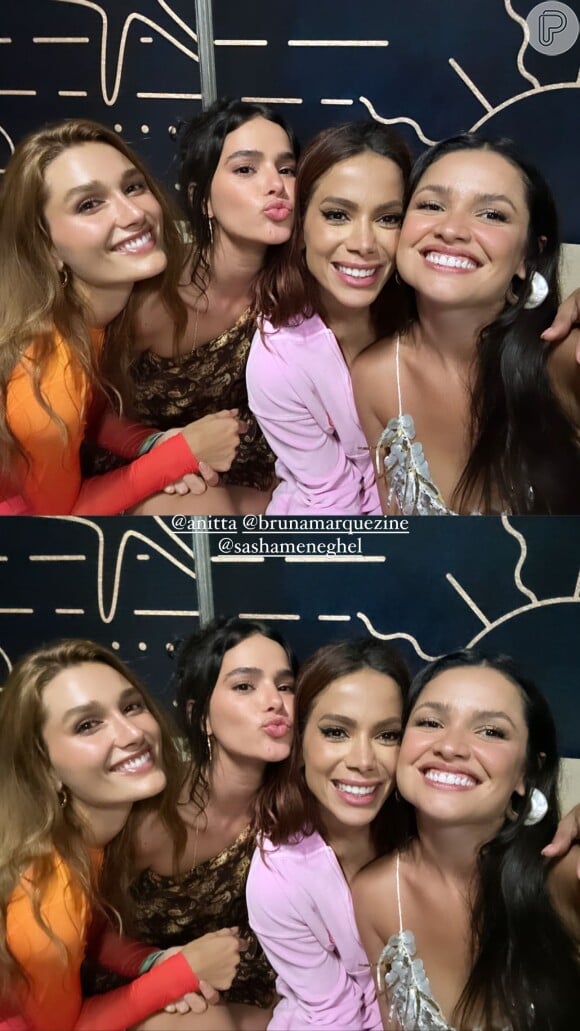 Anitta fez um show até o amanhecer em Pernambuco, onde Bruna Marquezine, Juliette e Sasha estavam