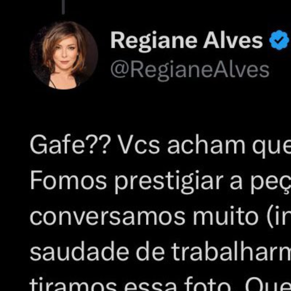 Regiane Alves: 'Gafe? Que loucura de desinformação essa rede está virando'