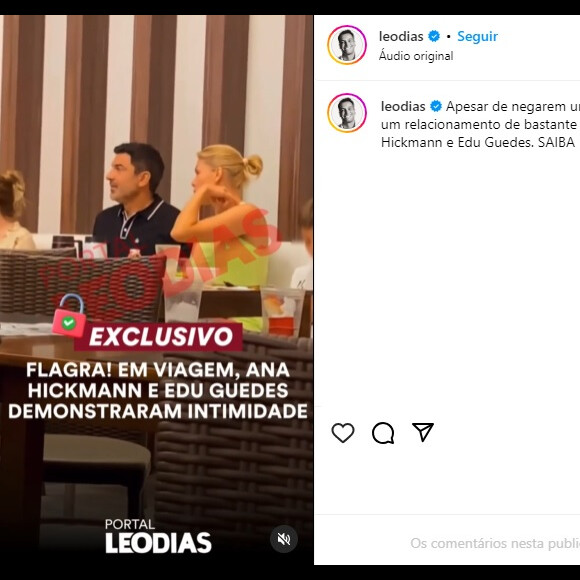 Ana Hickmann e Edu Guedes foram flagrados juntos em viagem