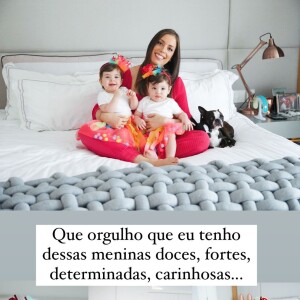 Internada com leucemia, Fabiana Justus fez uma declaração para as filhas gêmeas, Chiara e Sienna, no aniversário das meninas