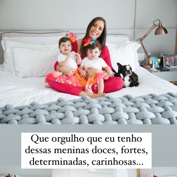 Internada com leucemia, Fabiana Justus fez uma declaração para as filhas gêmeas, Chiara e Sienna, no aniversário das meninas