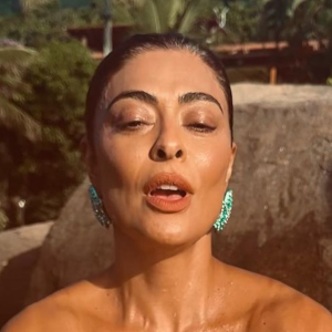 De biquíni, Juliana Paes vira bumbum para a câmera e mostra fotos da folia: 'Carnaval e biscoitos'