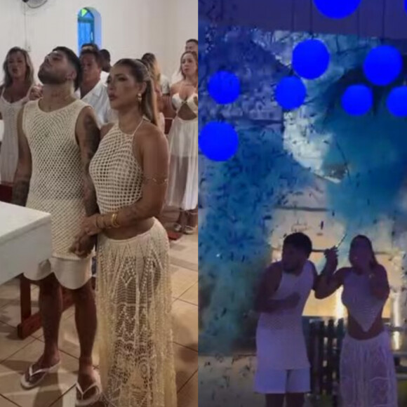 Momentos antes de descobrir que está grávida de um menino, Virginia Fonseca fez um culto na capela que tem na fazenda de Leonardo