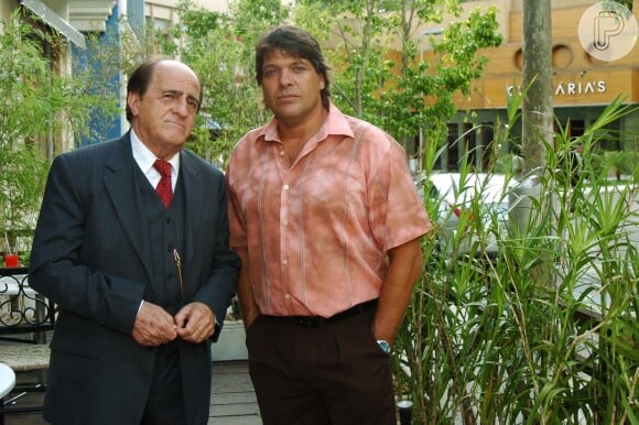 Roberto Bataglin com Ary Fontoura na novela Sete Pecados