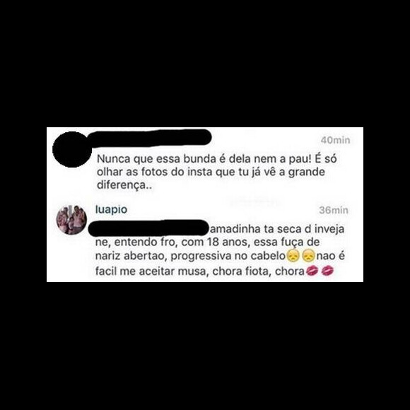 Luana Piovani não deixou o comentário passar batido e detonou uma internauta que apontou o uso de Photoshop em suas fotos