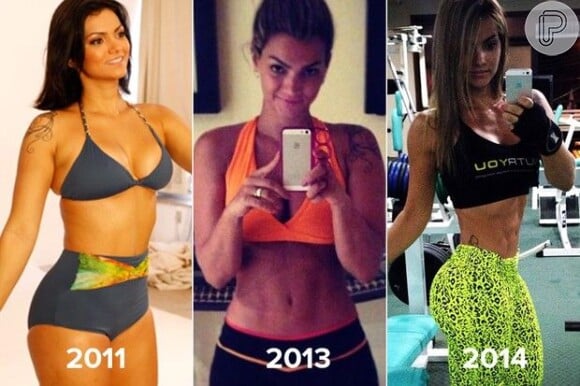 kelly Key passou a se dedicar aos exercícios físicos desde 2013, quando começou a mudar seu corpo