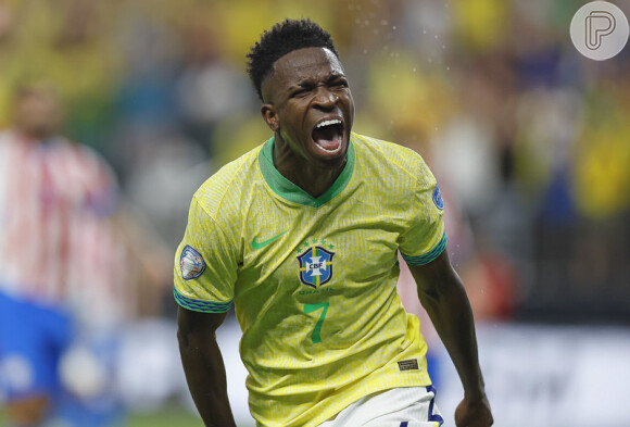 Vini Jr. fez dois dos quatro gols do Brasil contra o Paraguai e dois dos cinco da seleção na Copa América