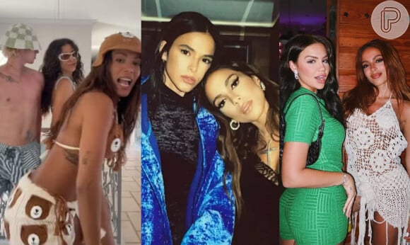 Anitta é detonada por vídeo com casal Marina Sena e Juliano floss e web recorda treta antiga com Bruna Marquezine. Entenda!